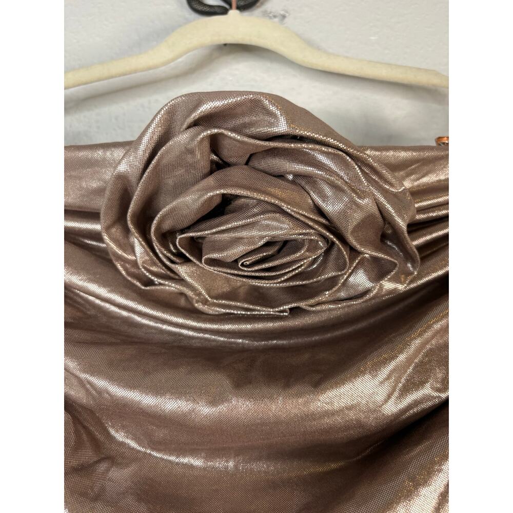 Bahia Maria Roxanne Midi Dress Strapless Ruched Rosette Party Cocktail Prom S - Picture 6 of 11